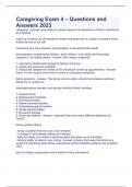 Caregiving Exam 4 &ndash; Questions and Answers 2023
