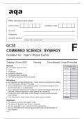 Aqa GCSE Combined Science (Synergy) 8465/4F Question Paper June2023.