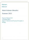 Pearson Edexcel GCE In Biology (9BIO) Paper 3: General and Practical Principles in Biology summer 2023 marking scheme