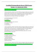 Certified Postanesthesia Nurse CPAN Exams  Forms 1-4&comma; Answered&lowbar;2022&period;