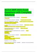 ACCA SBR 2023 Exam Questions with Complete Solutions