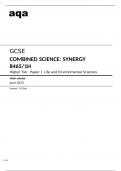 Aqa GCSE Combined Science &lpar;Synergy&rpar; 8465&sol;1H Mark Scheme June2023&period;