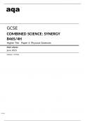Aqa GCSE Combined Science &lpar;Synergy&rpar; 8465-4H Mark Scheme June2023&period;