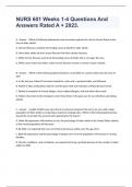NURS 601 Weeks 1-4 Questions And Answers Rated A &plus; 2023&period;