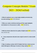 Computer Concepts Module 7 Exam Questions and Answers &lpar;2023 &sol; 2024&rpar; &lpar;Verified Answers&rpar;