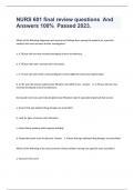 NURS 601 final review questions  And Answers 100&percnt;  Passed 2023&period;