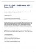 NURS 601 final review questions  And Answers 100&percnt;  Passed 2023&period;