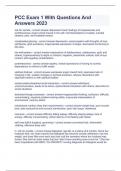 PCC Exam 1 With Questions And Answers 2023