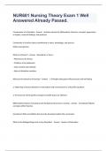 NUR601 Nursing Theory Exam 1 Well Answered Already Passed&period;