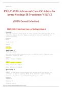PRAC 6550 Advanced Care Of Adults In  Acute Settings II Practicum V1&V2  (100% Correct Collection)