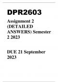 DPR2603 Assignment 2 (DETAILED ANSWERS) Semester 2 2023 