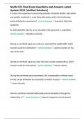 NASM CES Final Exam Questions and Answers Latest Update 2023 &lpar;Verified Solutions&rpar;