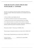 NURS 601 EXAM LATEST UPDATE 2023 WITH GRADE A&plus; ANSWERS  