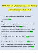 COP1000C Study Guide Questions and Answers &lpar;2023 &sol; 2024&rpar; &lpar;Verified Answers&rpar;