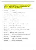 NLN PAX VOCABULARY WORDS (Based On "NLN Review Guide For RN Pre-Entrance Exam" By Jones And Bartlett 3rd Edition)