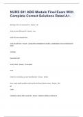 NURS 601 ABG Module Final Exam With Complete Correct Solutions Rated A&plus;&period;