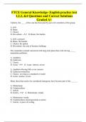 FTCE General Knowledge- English practice test 1,2,3, &4 Questions and Correct Solutions Graded A+