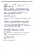 PCC Exam 1 PART 1 Questions And Answers 2023