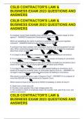 CSLB CONTRACTOR'S LAW & BUSINESS EXAM 2023 QUESTIONS AND ANSWERS