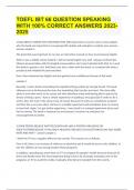 TOEFL IBT 66 QUESTION SPEAKING WITH 100&percnt; CORRECT ANSWERS 2023-2025