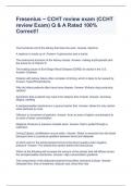 Fresenius ~ CCHT review exam &lpar;CCHT review Exam&rpar; Q & A Rated 100&percnt; Correct&excl;&excl;