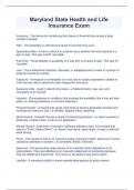 Maryland State Health and Life Insurance Exam
