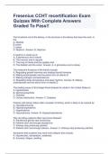 Fresenius CCHT recertification Exam Quizzes With Complete Answers Graded To Pass&excl;&excl;