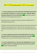 VATI RN Fundamentals 2019 Assessment Exam Questions and Answers &lpar;Verified by Expert&rpar;