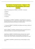 Essentials for Nursing Practice&colon; Chapter 9&colon; The Nursing Process Exam Questions And Correct Solutions