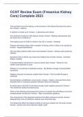CCHT Review Exam &lpar;Fresenius Kidney Care&rpar; Complete 2023