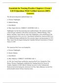 Essentials for Nursing Practice Chapters 1 Exam 1 LSCO Questions With Verified Answers &lpar;100&percnt; Correct&rpar;