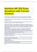 Nutrition NR 228 Exam Questions with Correct Answers