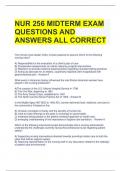 NUR 256 MIDTERM EXAM QUESTIONS AND ANSWERS ALL CORRECT 