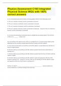 Physics Assessment C165 Integrated Physical Science WGU with 100% correct answers