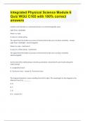 Integrated Physical Science Module 6 Quiz WGU C165 with 100% correct answers