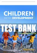 Test Bank For Children and Their Development 7th Edition All Chapters - 9780137527656