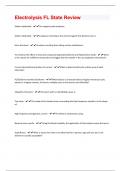 Electrolysis FL State Review &vert; 270 Questions and Answers&lpar;A&plus; Solution guide&rpar;