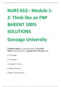 NURS 652-- Module 1- 2: Think like an FNP  &HEENT 100%  SOLUTIONS Gonzaga University