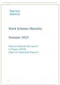 Pearson Edexcel GCE Level 3 In Physics (9PH0) Paper 02: Advanced Physics II summer 2023 marking scheme 
