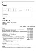 AQA AS LEVEL CHEMISTRY Paper 2 MAY 2022 FINAL QUESTION PAPER  Organic and Physical Chemistry