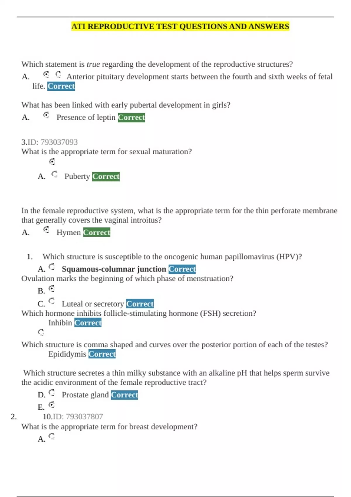 ATI RN 2025 Updated 100% Correct. All Exam Revision Questions And ...