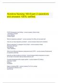   Hondros Nursing 160 Exam 2 questions and answers 100% verified.