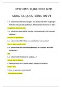 HESI MED SURG LATEST MED SURG 55 QUESTIONS RN V1