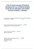 NUR 163 Final Concepts of Practical Nursing in the Care of Elderly Patients Exam Review| Questions and Verified Answers| Graded A – Hondros