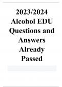 2023/2024 Alcohol EDU Questions and Answers Already Passed 