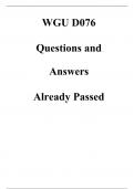 WGU D076  Questions and Answers  Already Passed