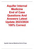 Aquifer Internal Medicine  End of Case  Questions And Answers Latest Update 2023/2024  100% Correct