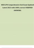 HESI LPN Comprehensive Exit Exam Updated Latest with Correct VERIFIED ANSWERS&period;