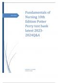 Fundamentals of Nursing 10th Edition Potter Perry test bank latest 2023-2024Q&A
