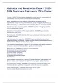 Orthotics and Prosthetics EXAM BUNDLE with Complete Questions and Answers 100&percnt; Correct